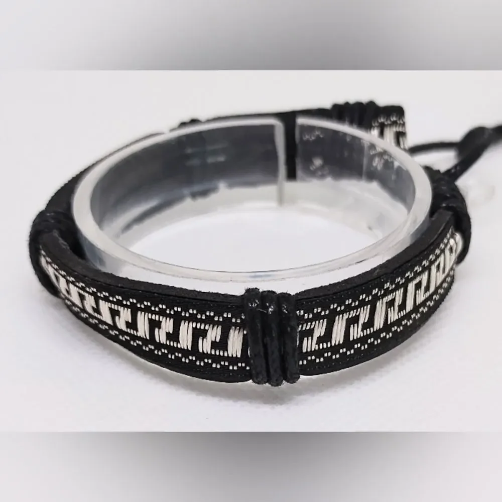 Men's‎ bracelet leather black new e78